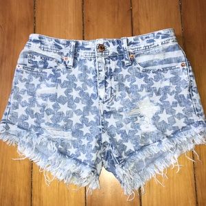 stars and stripes high wasted jean shorts!!